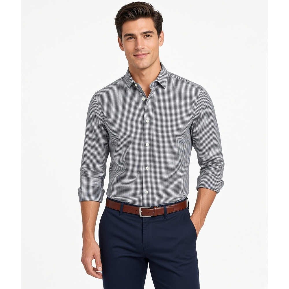 Vineyard Vines On The Go Performance Shirt Seersucker Micro Check Evening Sky S